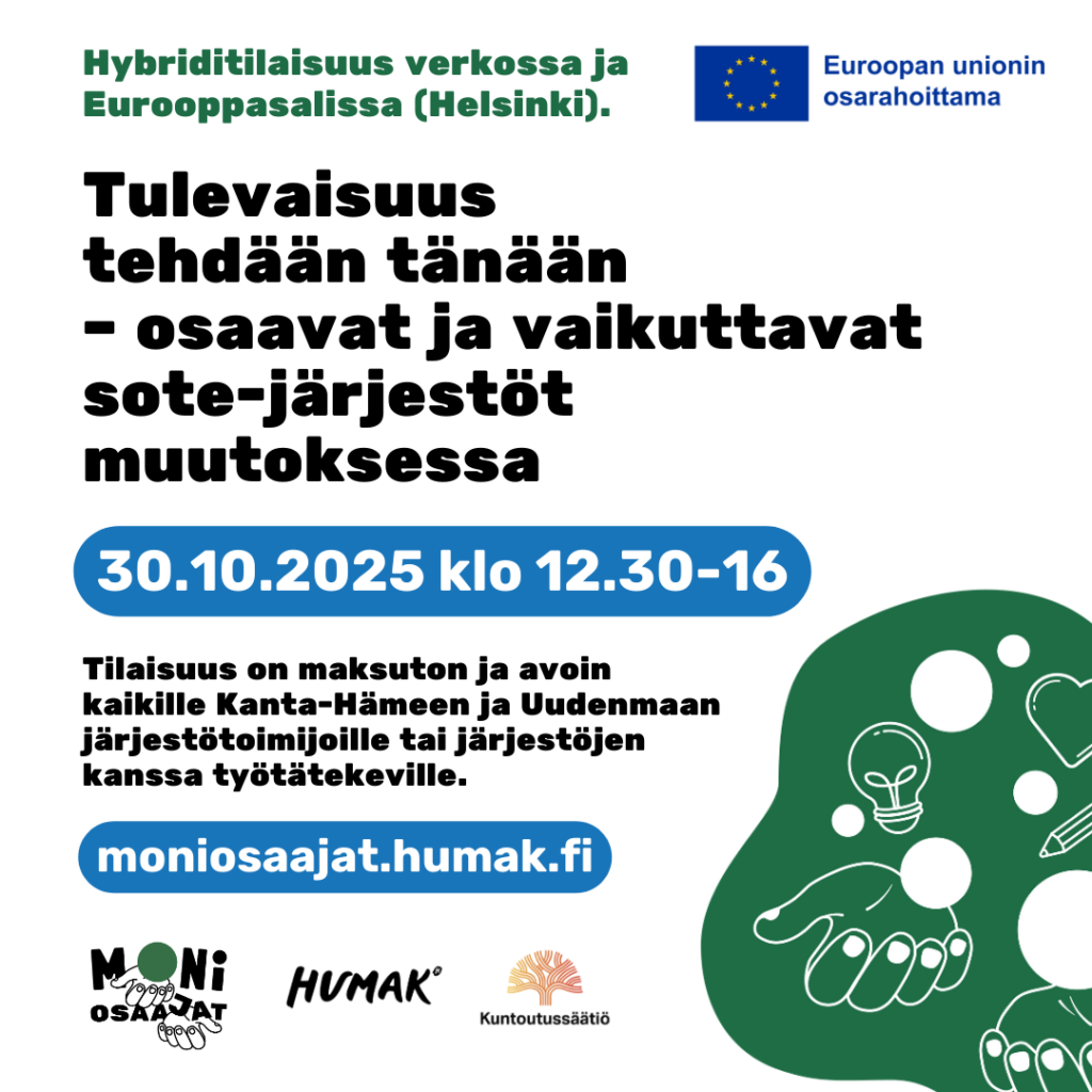 Kuvassa tekstinä samat tiedot kuin kutsussa.