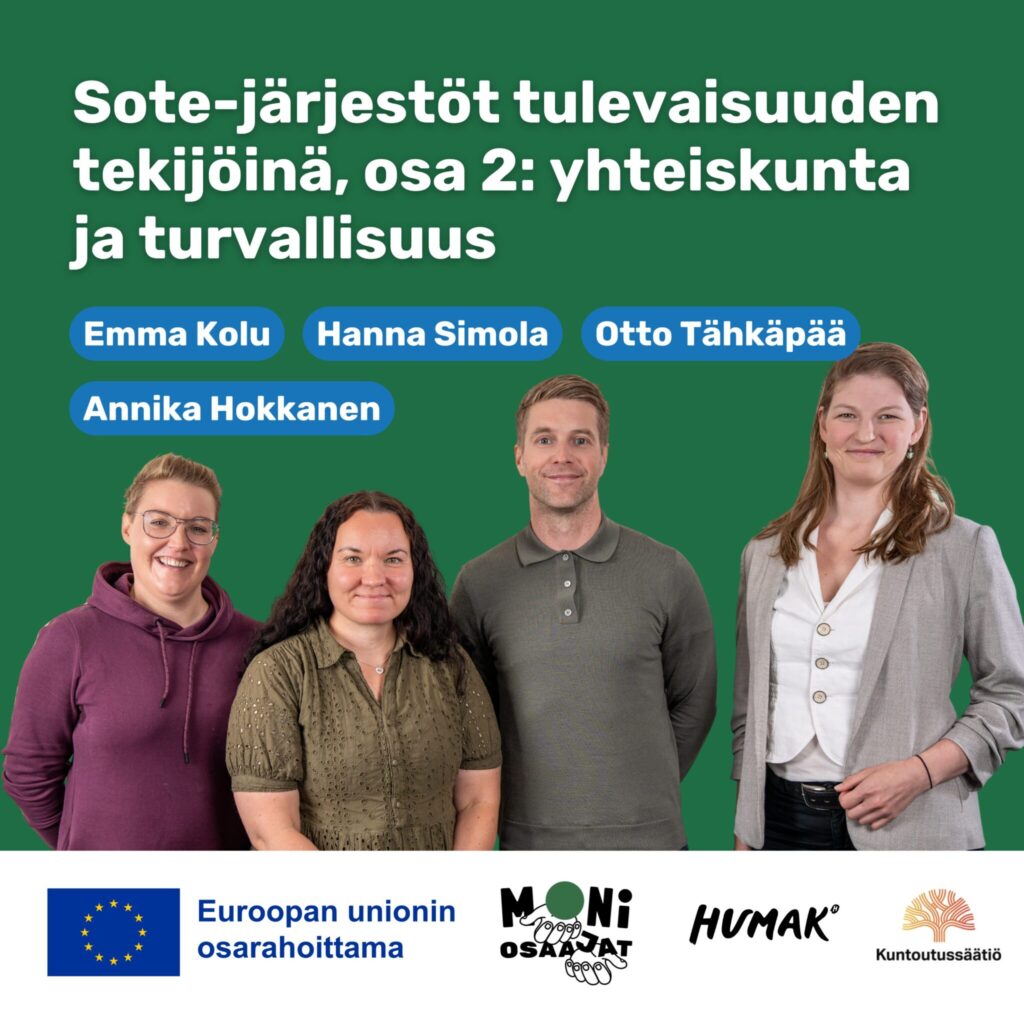 Valokuvassa Emma Kolu, Annika Hokkanen, Otto Tähkäpää ja Hanna Simola. 
