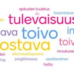 Moniosaajat-hankkeen päätösseminaarin päivän annista muodostunut sanapilvi.