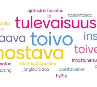 Moniosaajat-hankkeen päätösseminaarin päivän annista muodostunut sanapilvi.