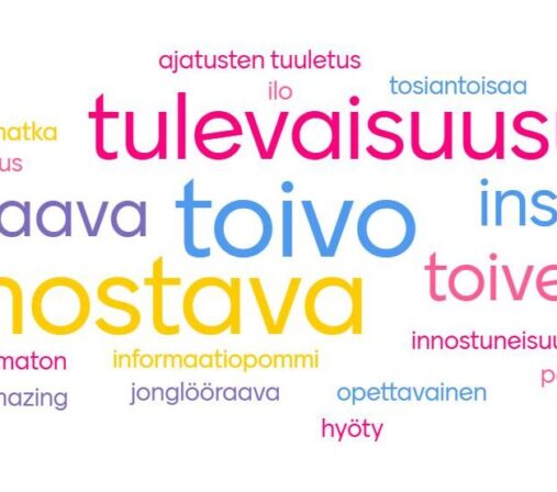 Moniosaajat-hankkeen päätösseminaarin päivän annista muodostunut sanapilvi.